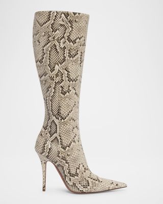 Barbara Snake-Embossed Stiletto Boots