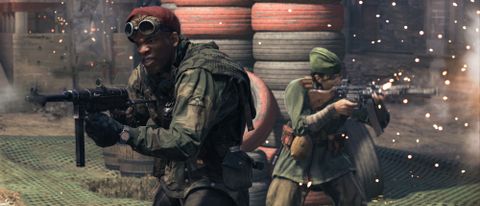 Call of Duty Vanguard screenshot of two men shooting