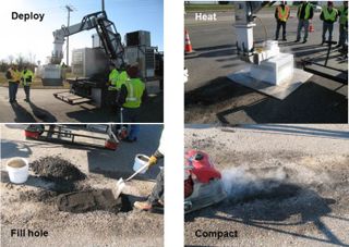 Steps to an effective microwave pothole repair.