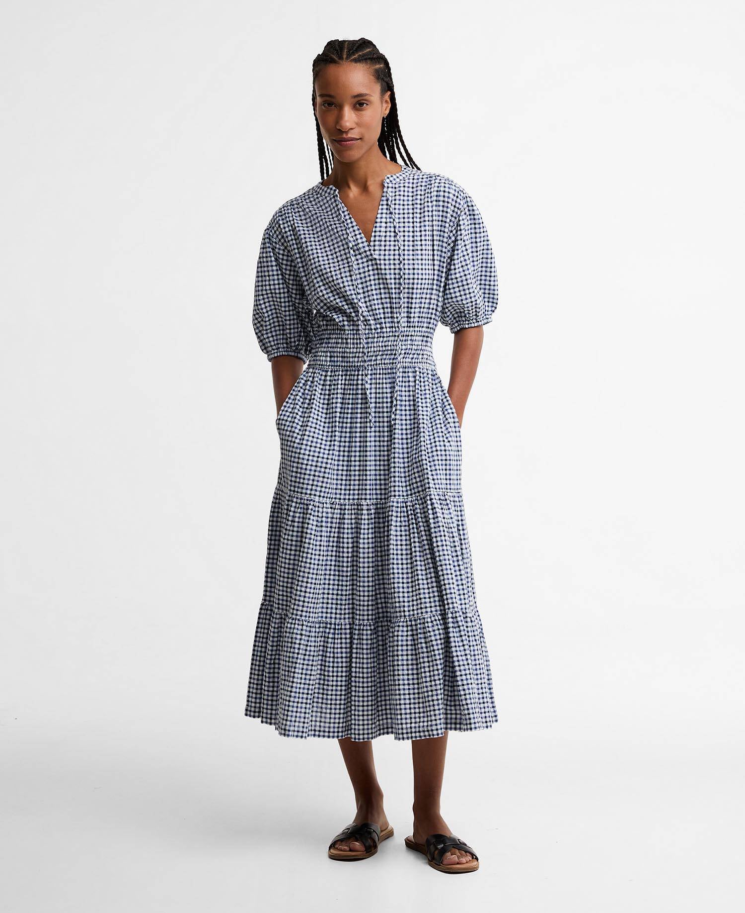 Ashwell Gingham Tiered Midi Dress