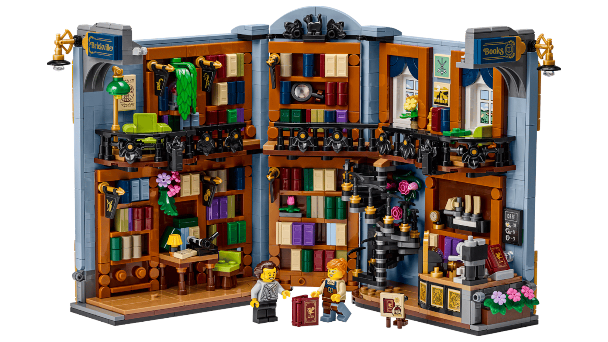 The Lego Bookstore: Book Nook partially open