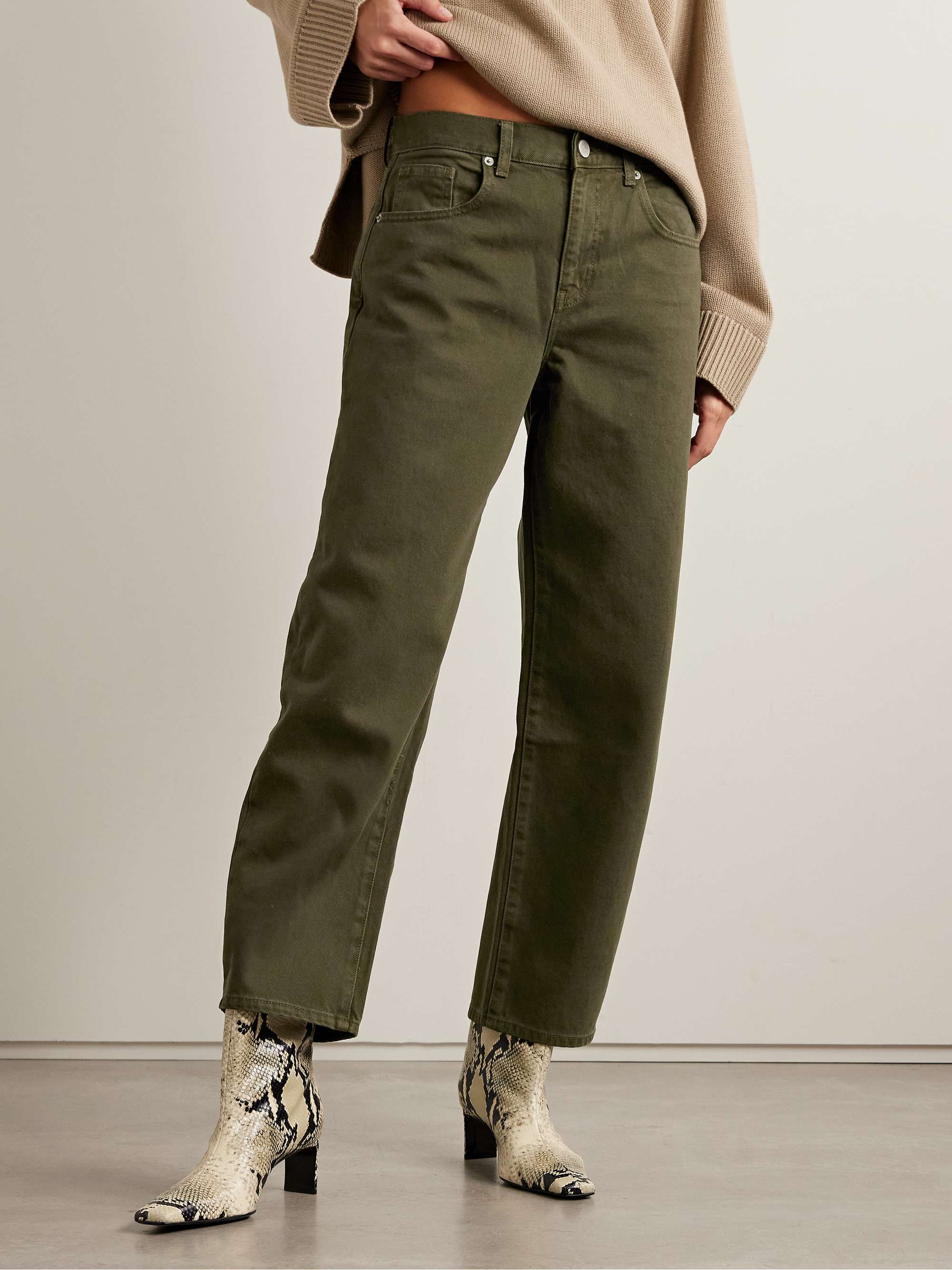 Marilyn Cotton-Twill Wide-Leg Pants