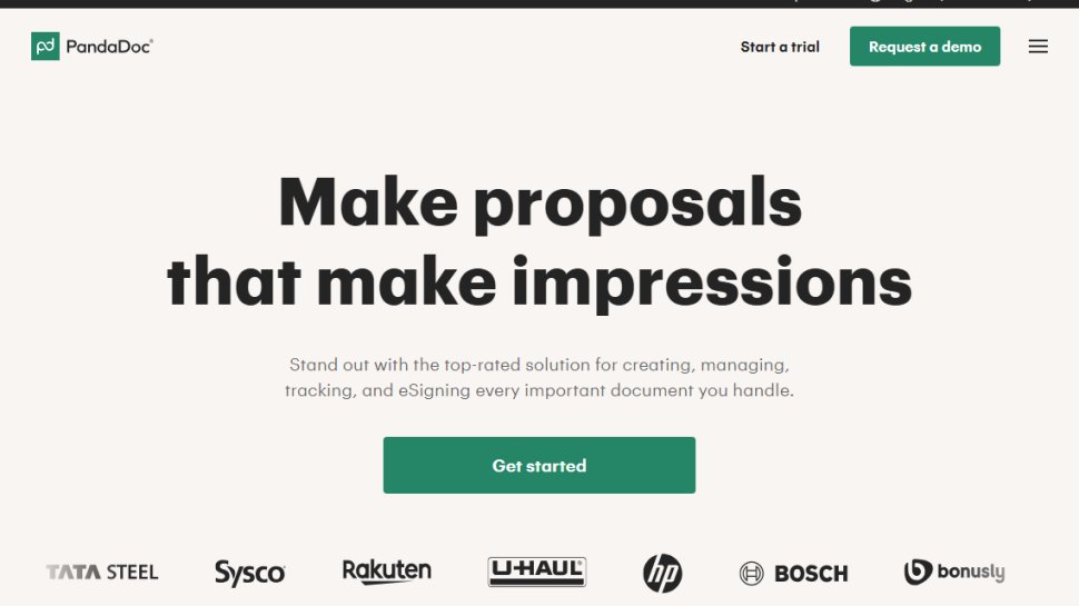 Website screenshot of PandaDoc (October, 2025)