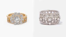 Two engagement rings by Annoushka in gold and diamonds