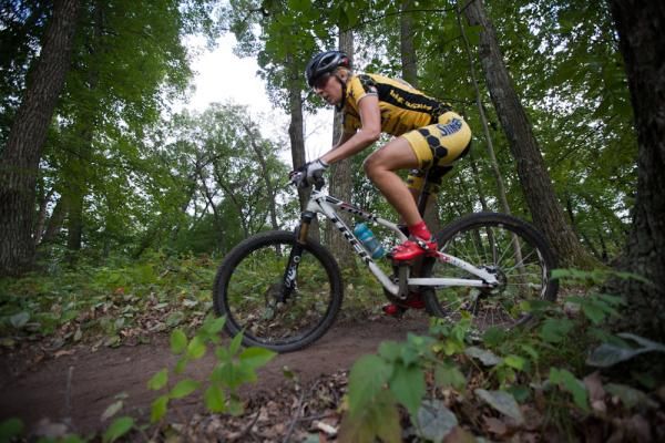 Abby Strigel (Honey Stinger Bontrager) gapped the field to win the Super D.