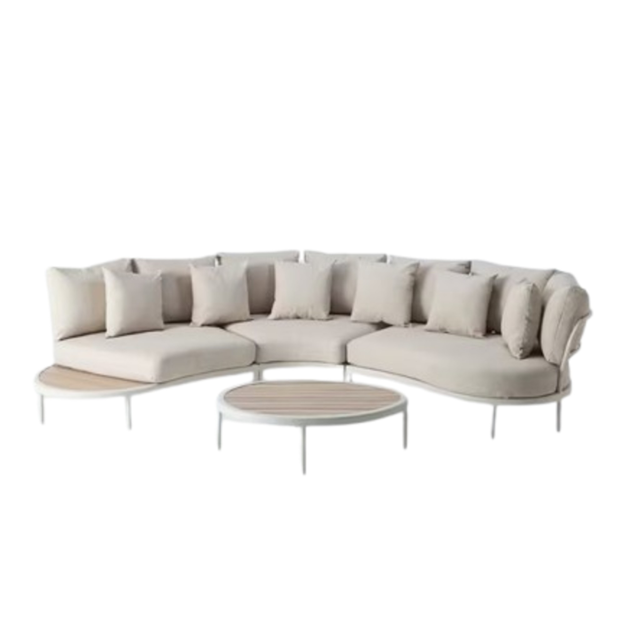 John Lewis Lozenge 5-Seater Modular Curved Garden Sofa &amp;amp; Coffee Table Set
