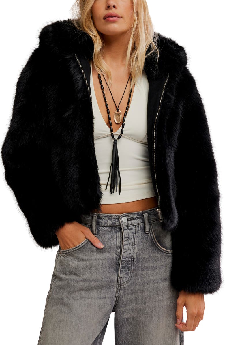 Louder Please Hooded Faux Fur Jacket