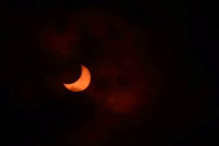 Astronomer Jay Pasachoff of Williams College captured this view of the partial solar eclipse of April 29, 2014 from Albany, Western Australia using a Nikon D610 camera and a 500 mm lens.