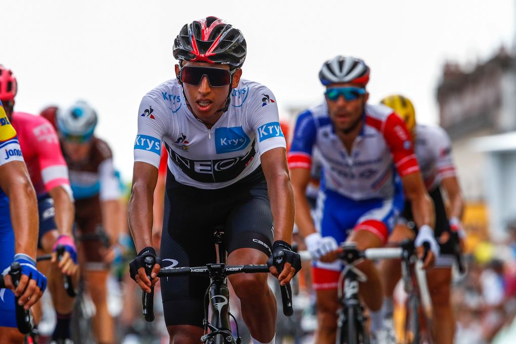 Egan Bernal finishes stage 7 at the Tour de France