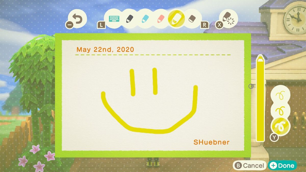 Animal Crossing New Horizons — How to leave messages and drawings on
