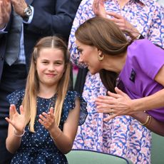Princess Charlotte and Catherine, Princess of Wales attend Wimbledon in 2024