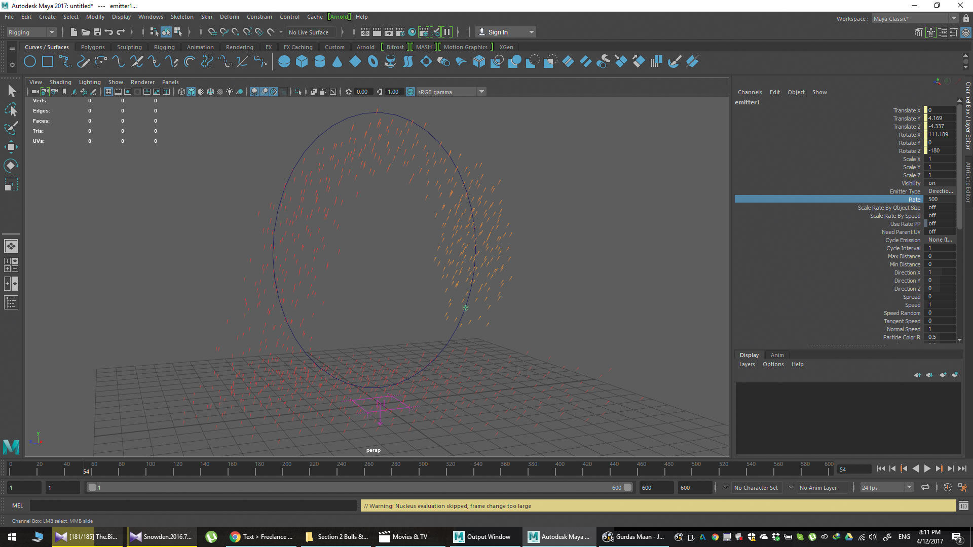 Change the Line Width attribute to see sparks