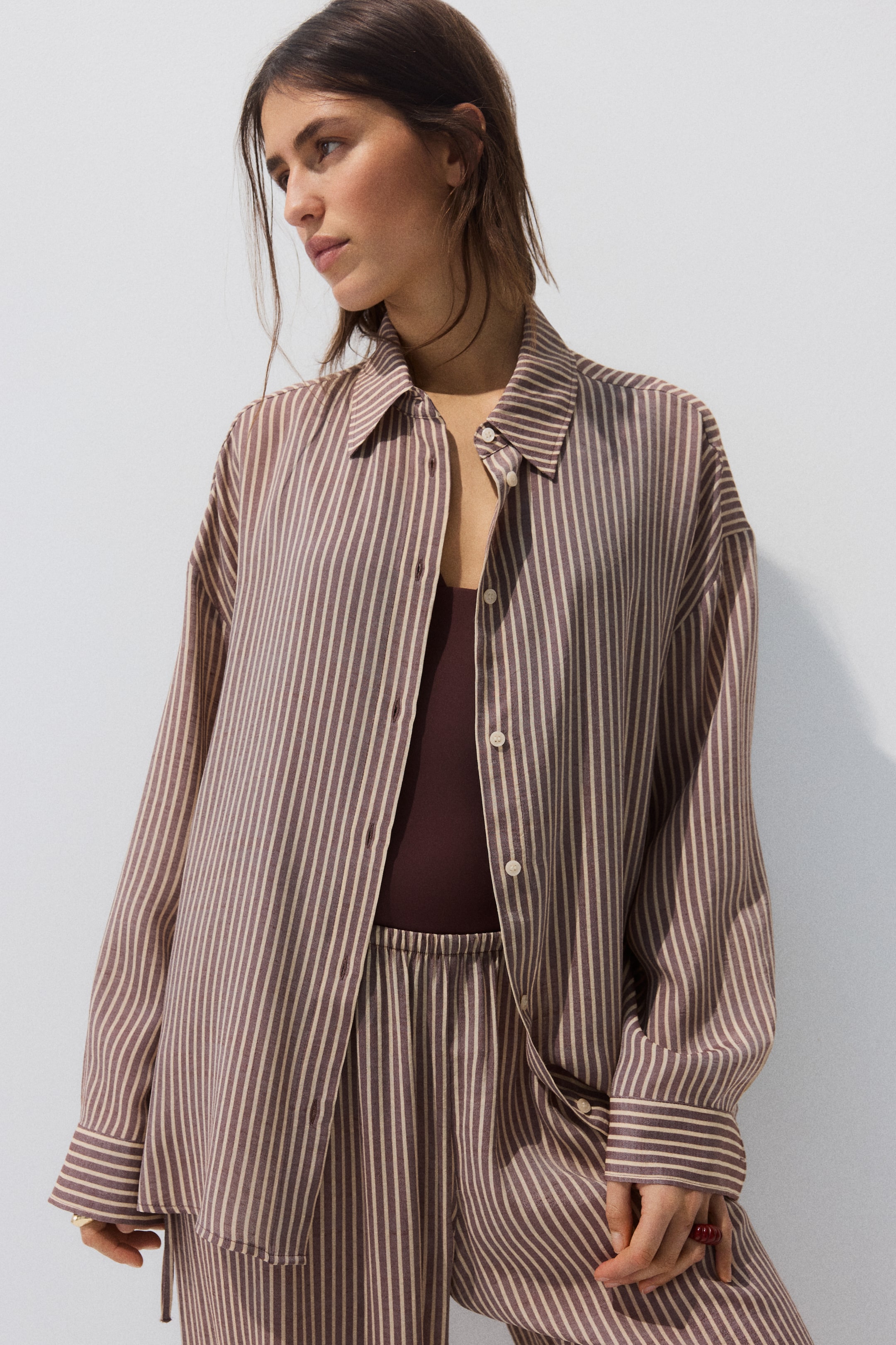 Beach Shirt - Brown/striped