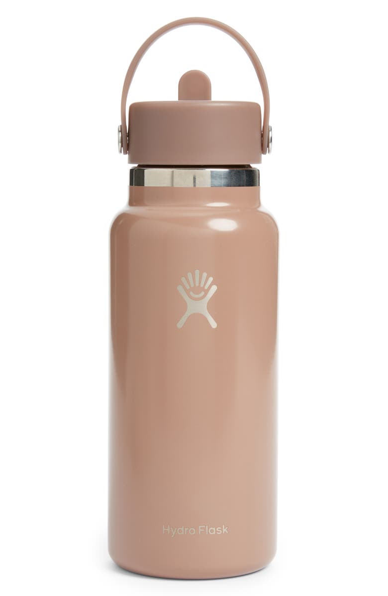 32 oz wide mouth curved straw lid water bottle