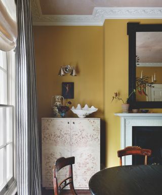 corner of room with yellow walls