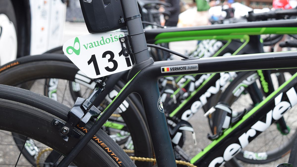 A look at the seat cluster on Vermote's Cervelo R5