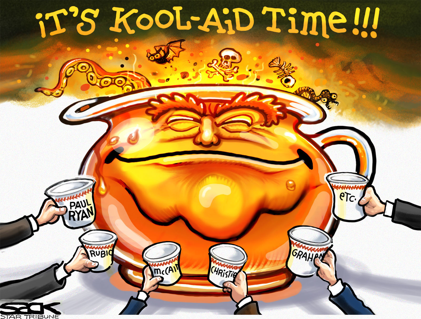 Political Cartoon U S Trump Kool Aid 2016 The Week