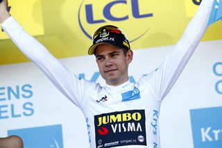Wout Van Aert (Jumbo-Visma) in the young rider jersey at the Tour de France