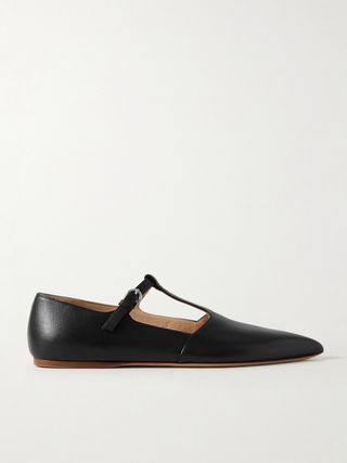 Lola Ballerina Leather Mary Jane Point-Toe Flats