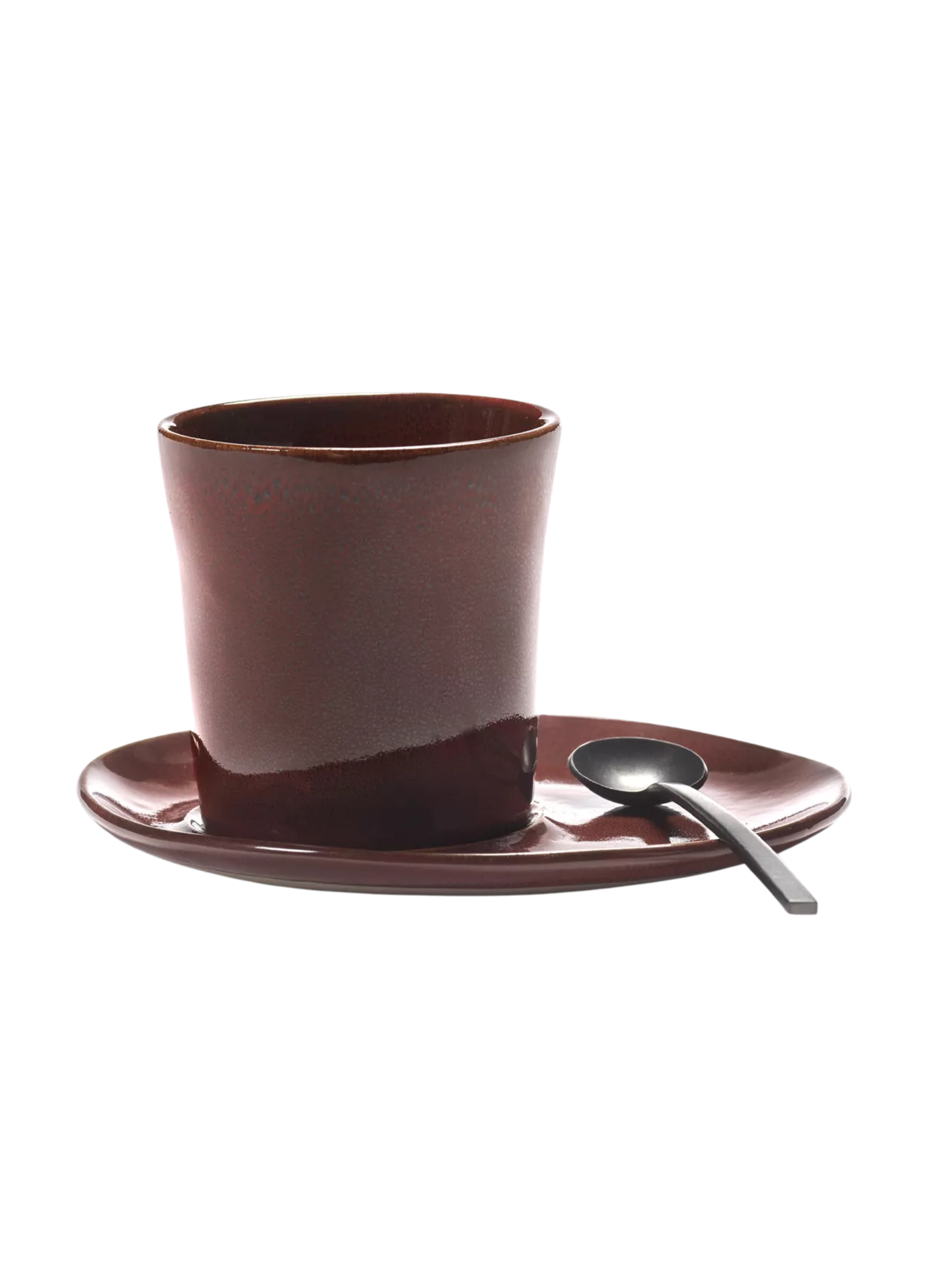 La Mère Asymmetric Stoneware Coffee Cup Saucer 