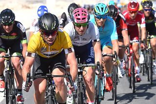 Overall leader Mark Cavendish (Dimension Data) at Tour of Qatar