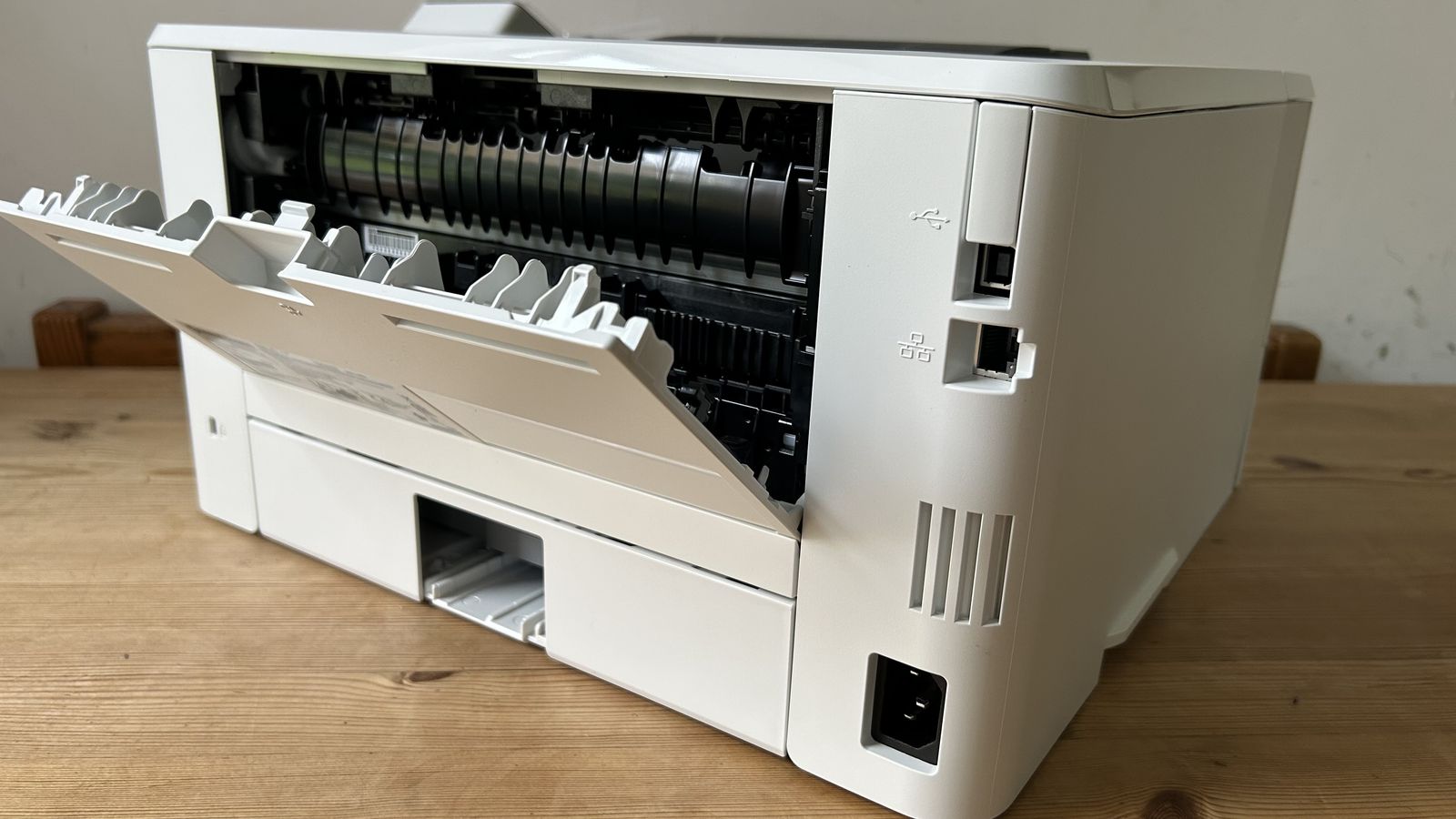HP LaserJet Pro 4002dn on a white background