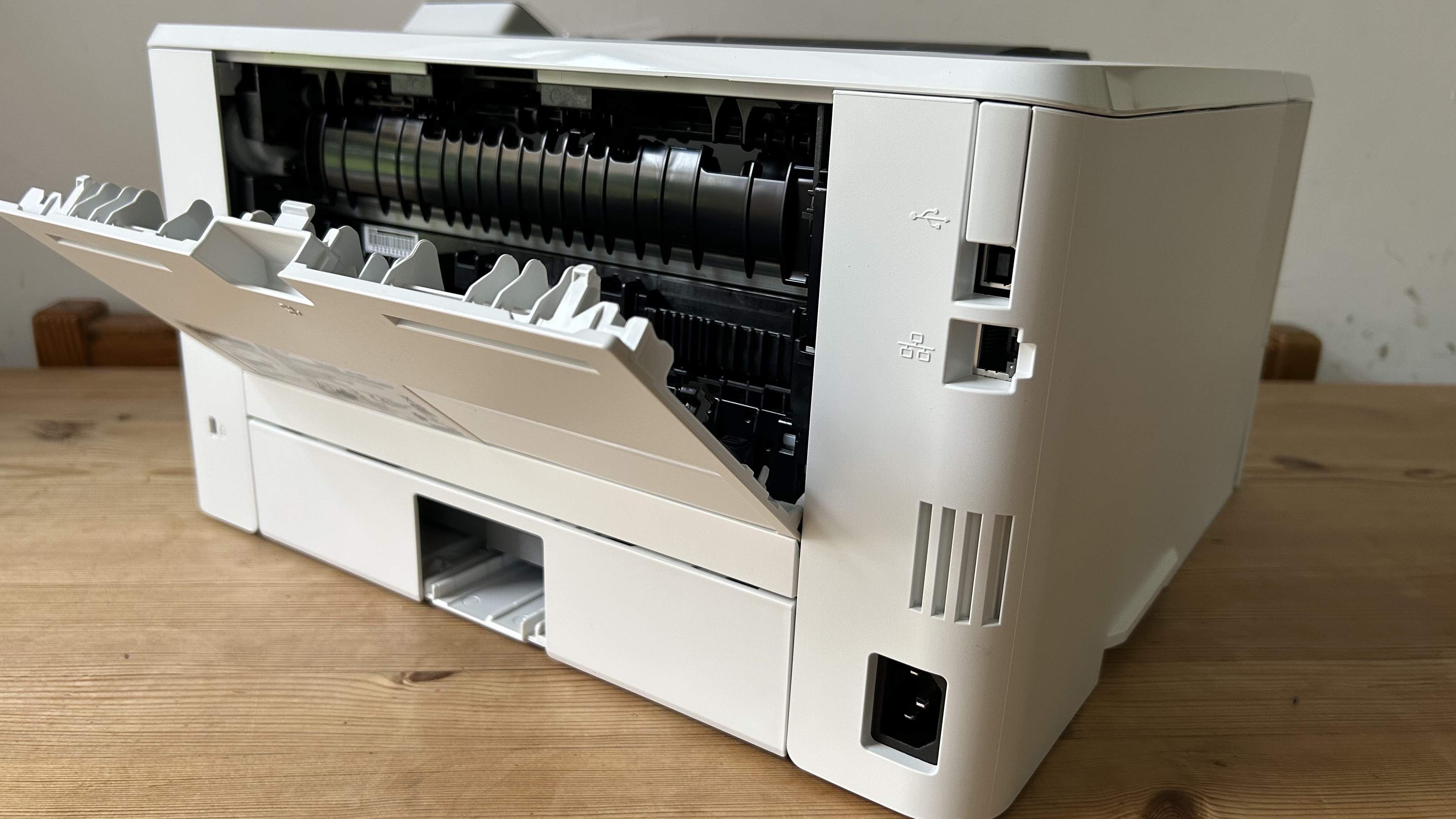 HP LaserJet Pro 4002dn on a white background