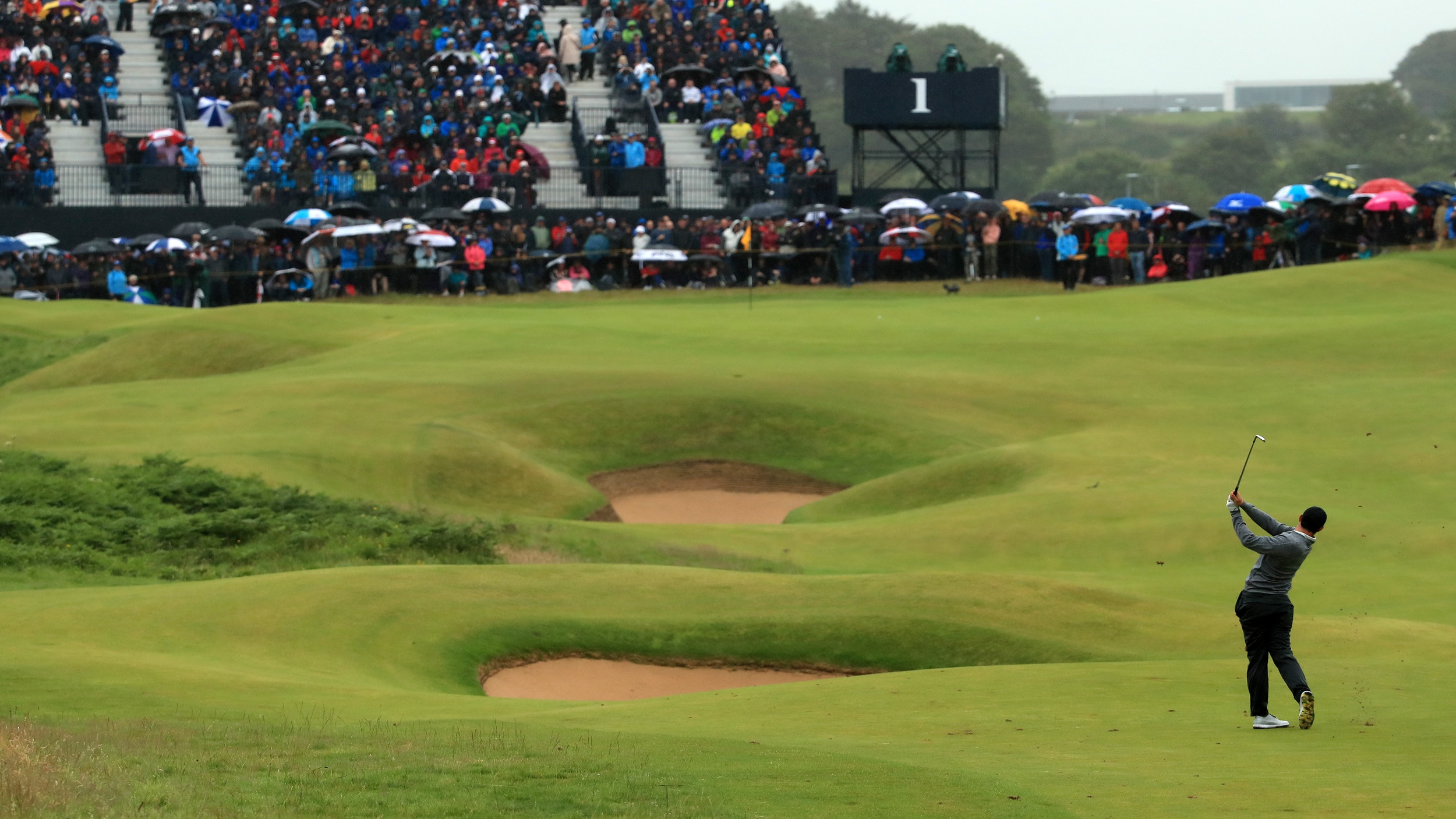 The first hole at Royal Portrush at the Open Championship