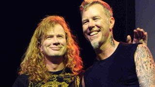 Dave Mustaine and James Hetfield onstage in 2011