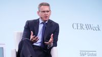 John Pettigrew, chief executive officer of National Grid Plc, speaks at the 2024 CERAWeek by S&P Global conference in Houston, Texas, US, on Thursday, March 21, 2024