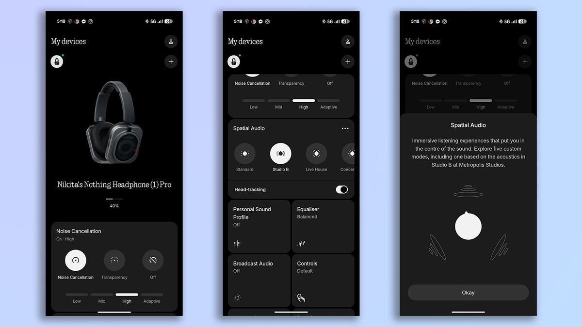 Nothing X app screenshots