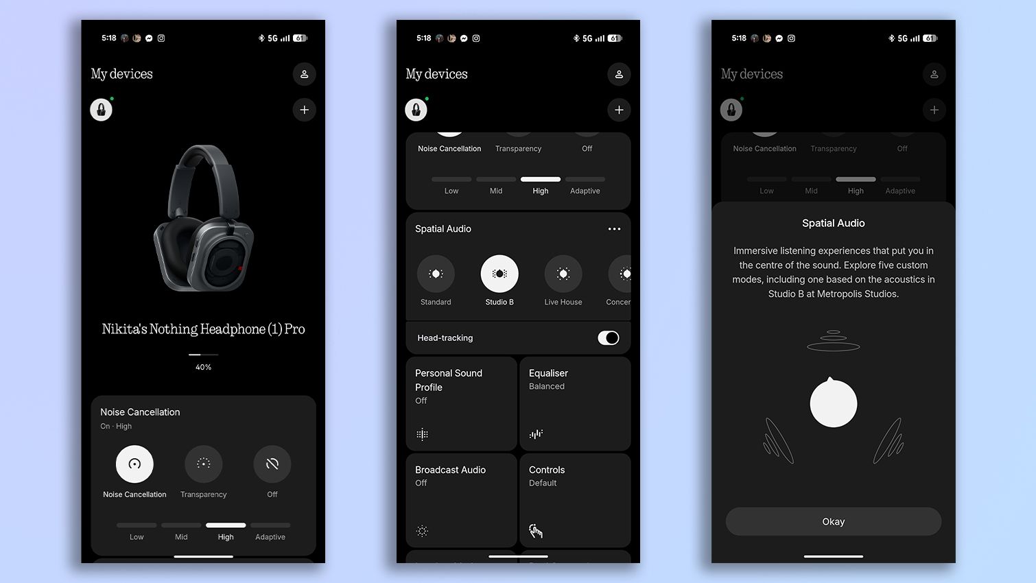 Nothing X app screenshots