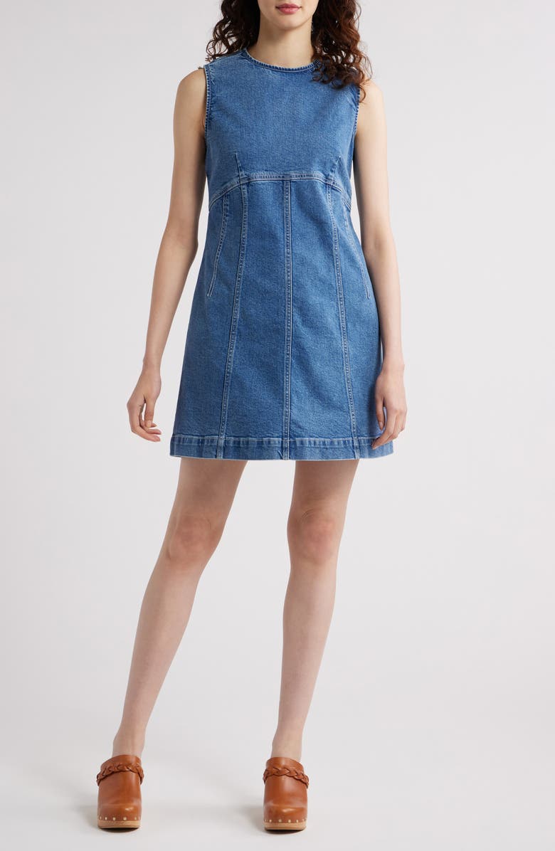 Back Cutout Fitted Denim Minidress