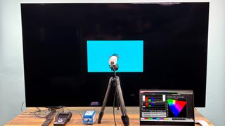 LG B6 OLED TV shown during lab testing