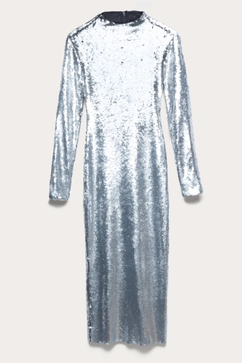 Sequin Embellished High Neck Midaxi Dress