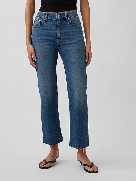 High Rise &amp;rsquo;90s Slim Straight Crop Jeans