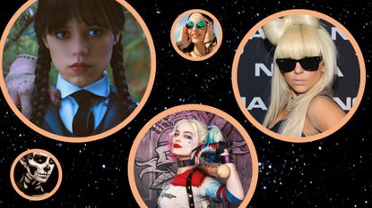 What should I be for Halloween based on my star sign? Pictured: A college of costume ideas, including Wednesday Addams, Harley Quinn and Lady Gaga