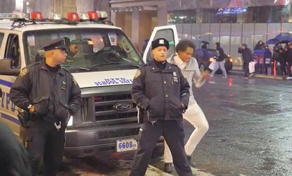 &amp;#039;Prankster&amp;#039; films Ellen &amp;#039;dance dare&amp;#039; behind NYPD cops, gets literal pushback