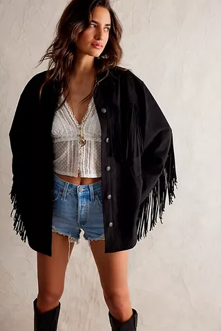 Fringe Out Vegan Suede Jacket