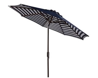 striped outdoor umbrella in navy and white - west elm