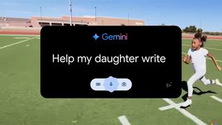 A screenshot from a Google Gemini ad airing during the Olympics