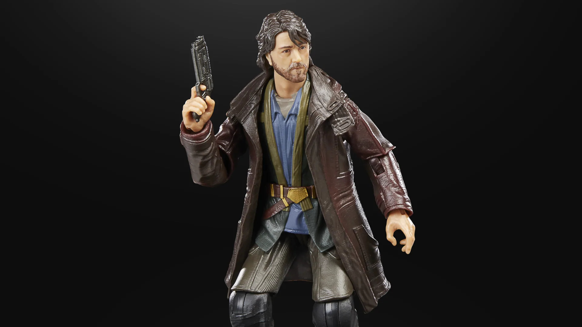 Star Wars The Black Series Cassian Andor figure with blaster