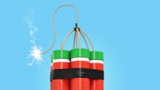 Illustration of a dynamite block in the colours of the Iranian flag