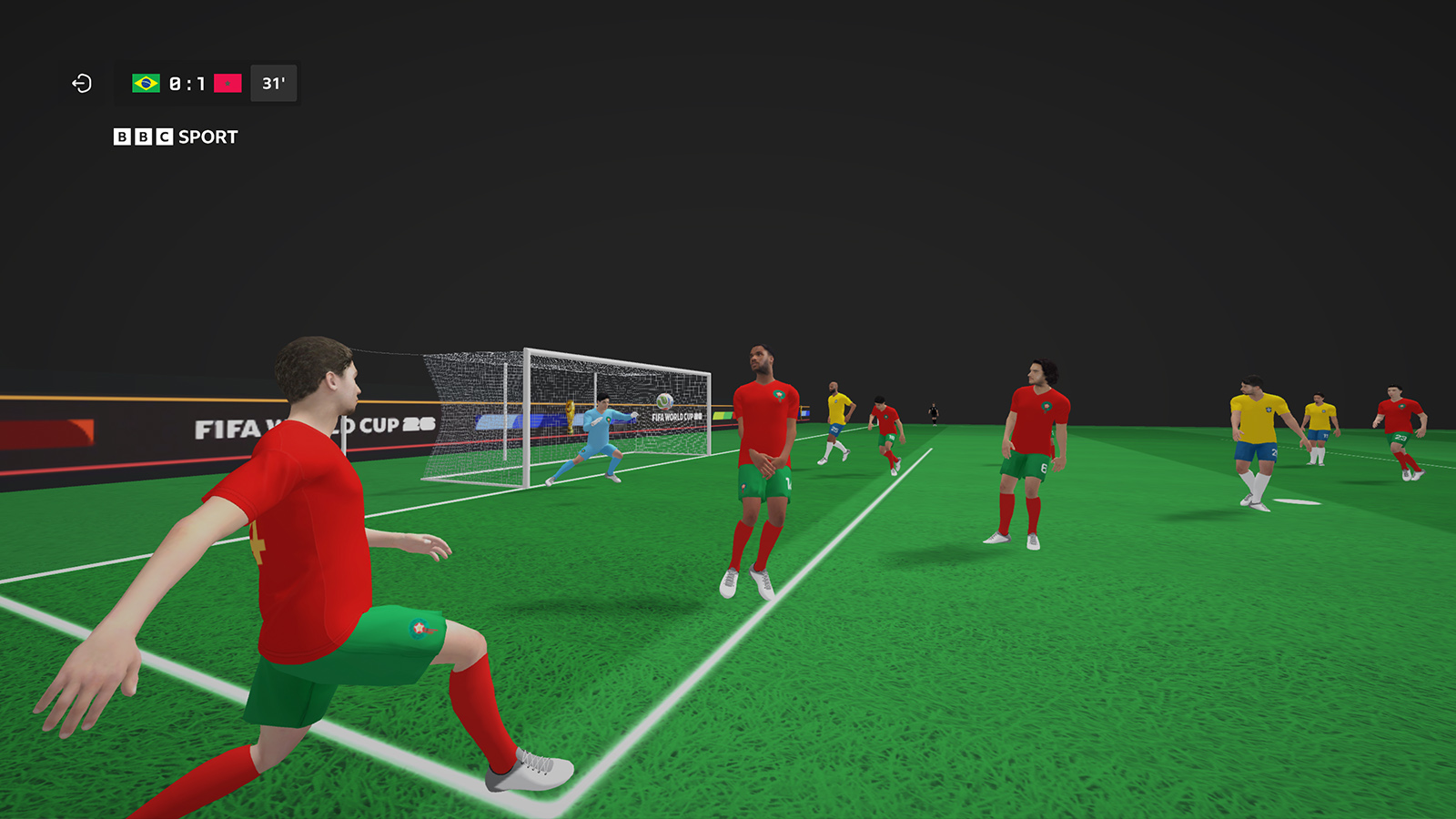 BBC 3D World Cup 2026, 3D game like screens of a football match