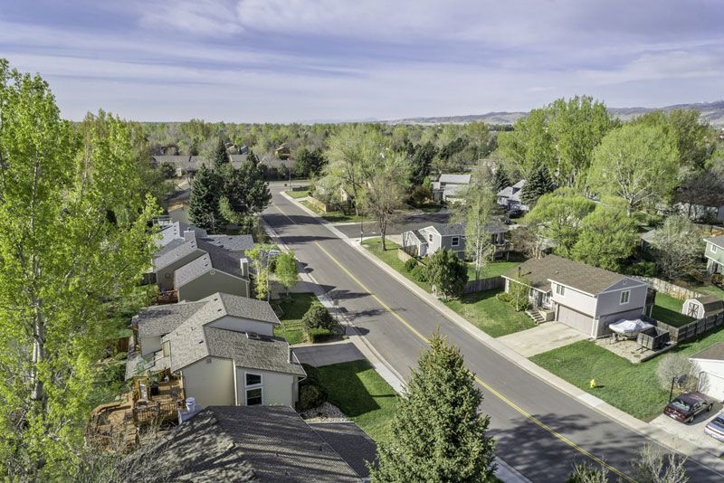 A neighborhood with trees