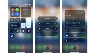 Control Center on an iPhone