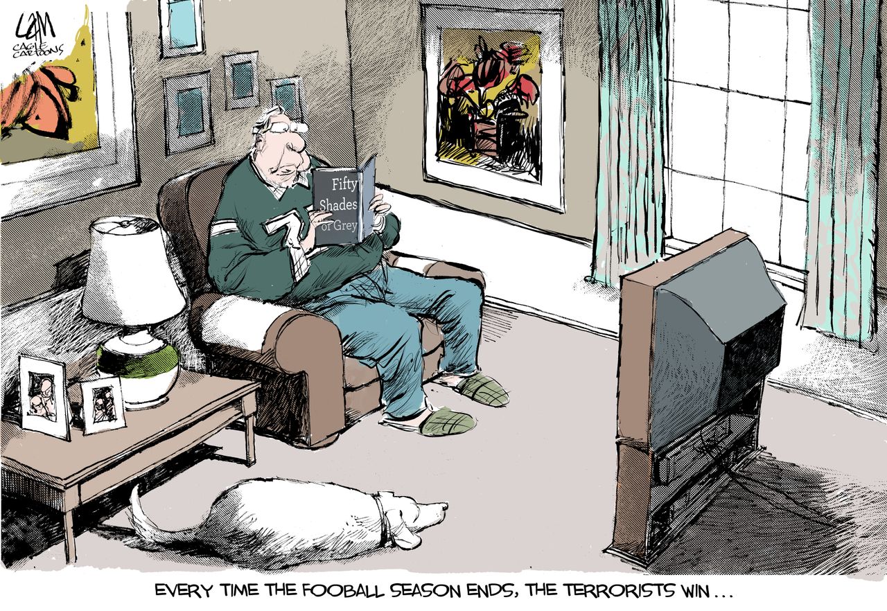 Editorial cartoon sports U.S. super bowl