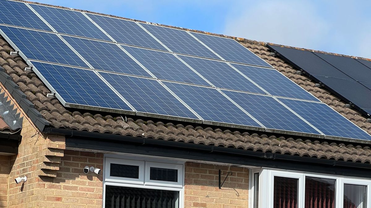 Solar PV panels on a roof