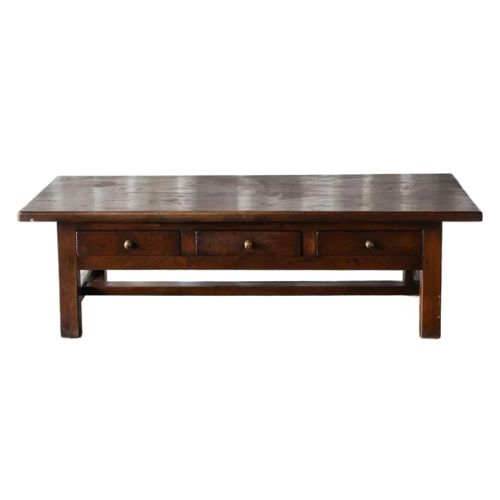 Chairish, Dark Wood Coffee Table With Drawer