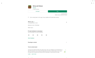 Minecraft Play Store listing on Chromebook